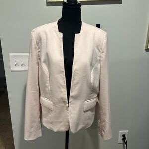 Worthington Women's Light Pink Blazer Open Front Jacket Blazer Size 16